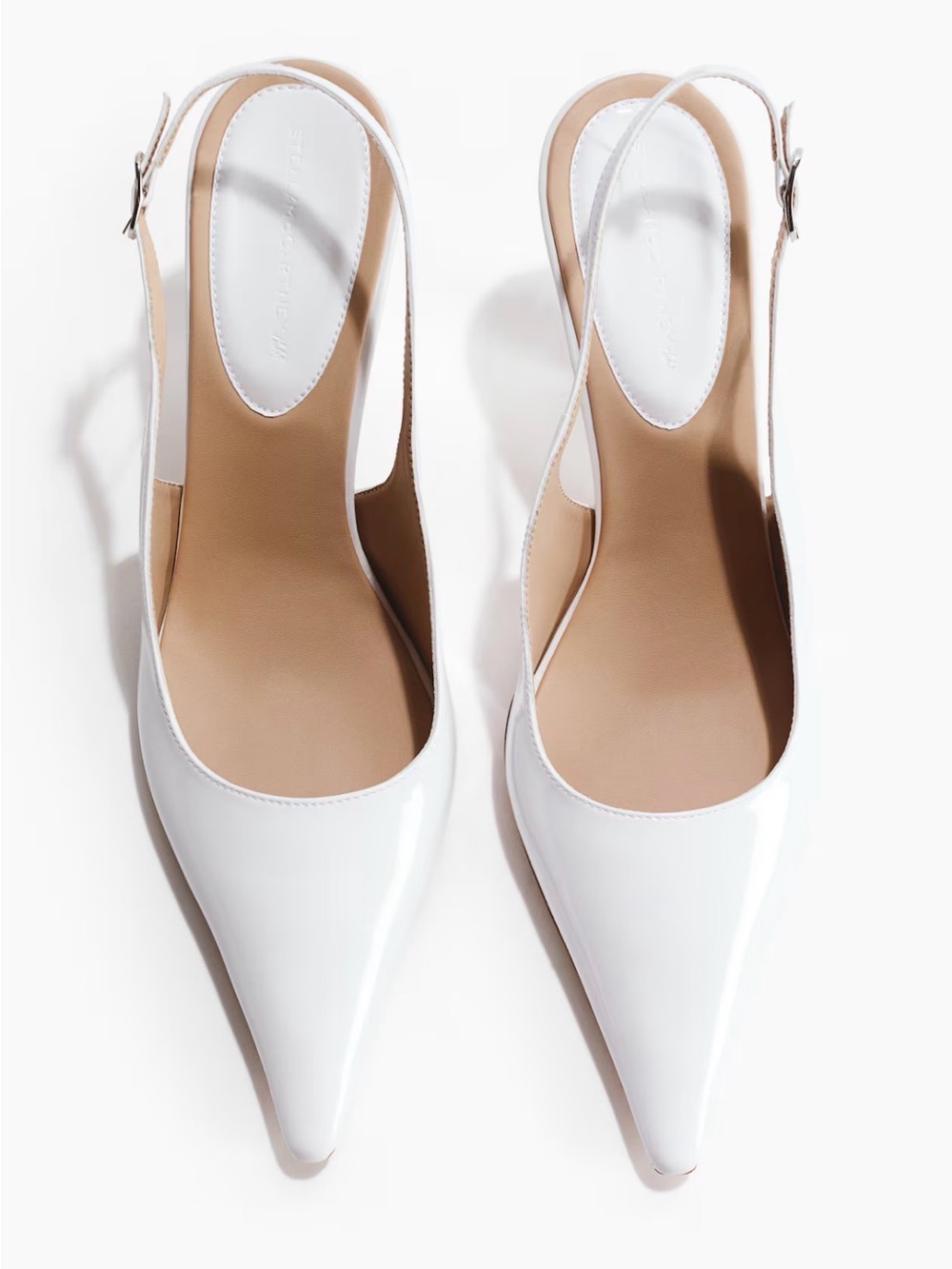 Stella McCartney x H&M White Pointed Slingback Heels US 7